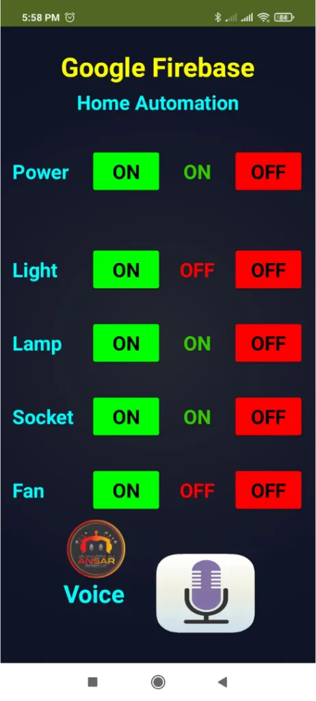 IOT And Manual Switch Control Home Appliances Using Firebase Server