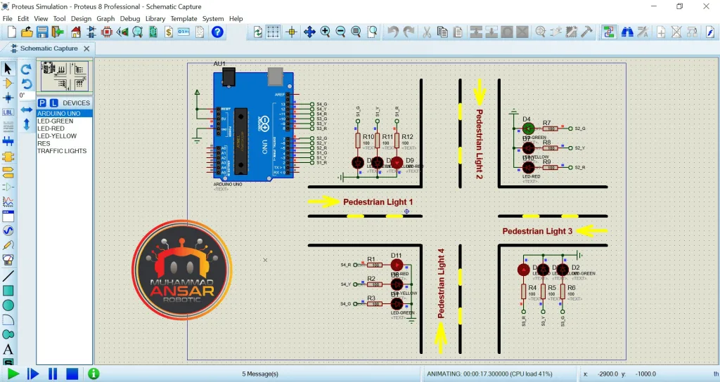 Arduino UNO Based 4 Way Traffic Signal Control