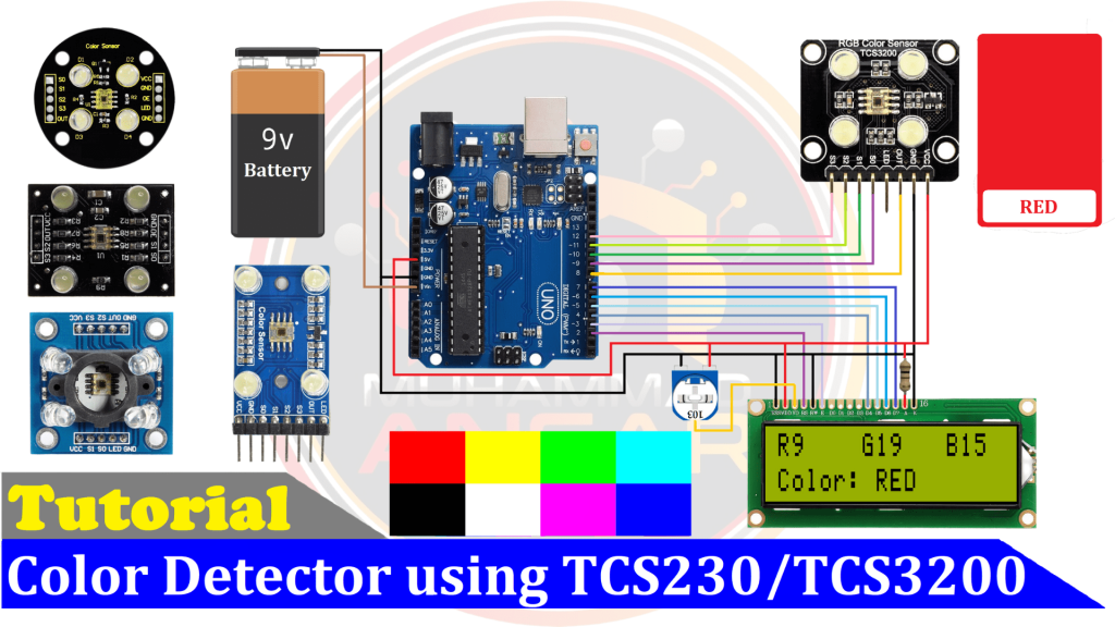 Arduino Based Color Detector Using TCS230 | TCS3200 Color Sensor Circuit Diagram