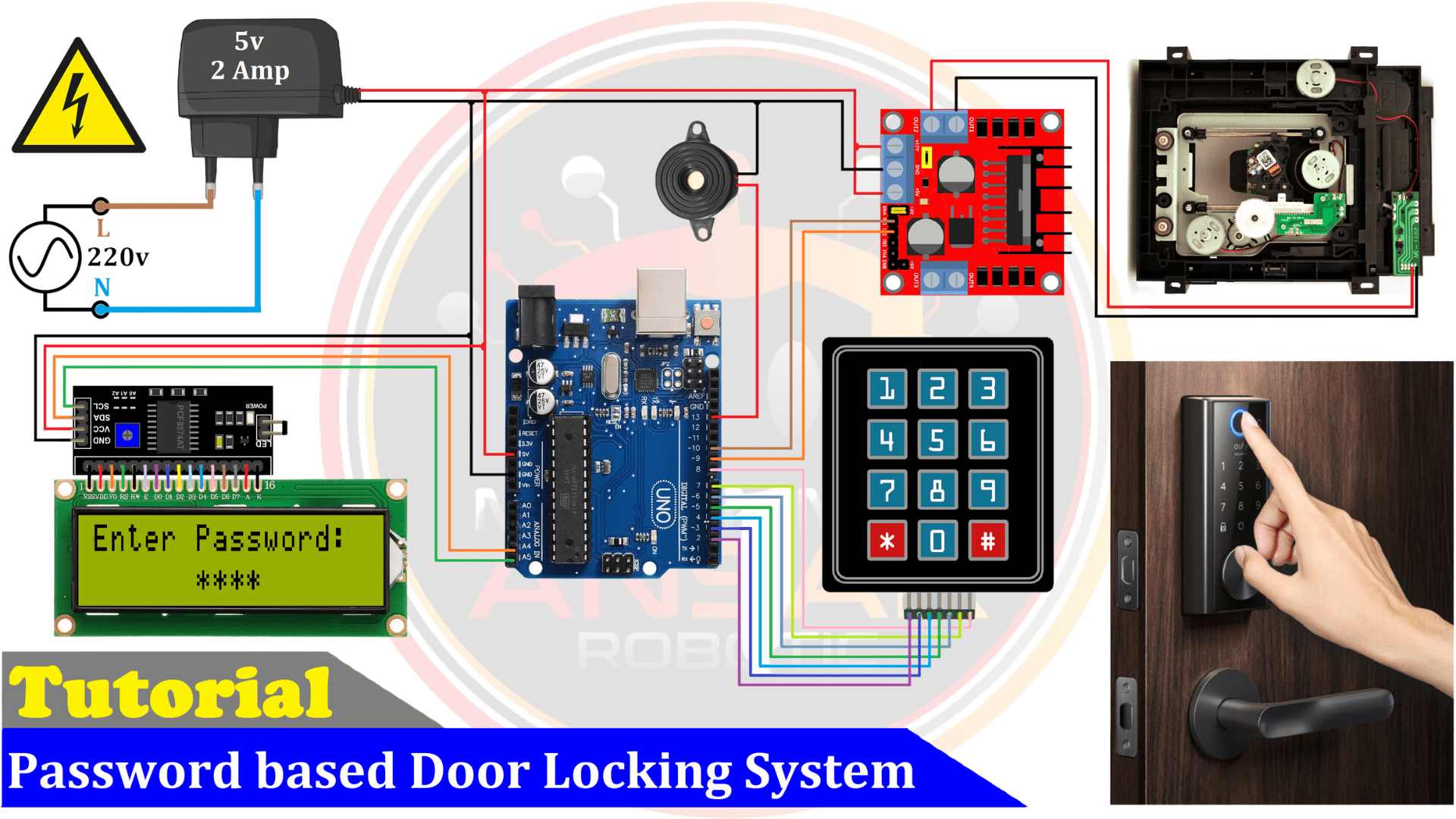 Password Based Door Lock System Using Arduino And Keypad Ma Robotic 2967