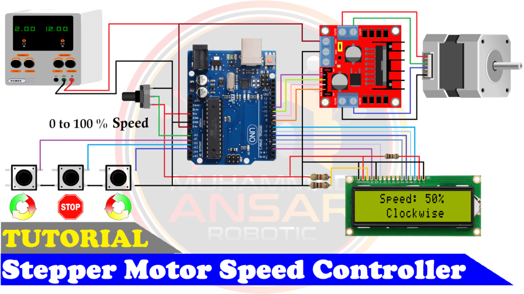 Stepper Motor Speed Controller Using Arduino And L298 Motor Driver