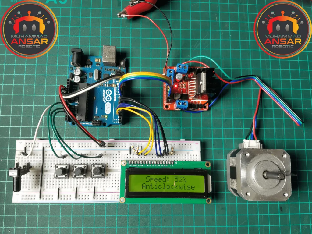 Stepper Motor Speed Controller Using Arduino And L298 Motor Driver