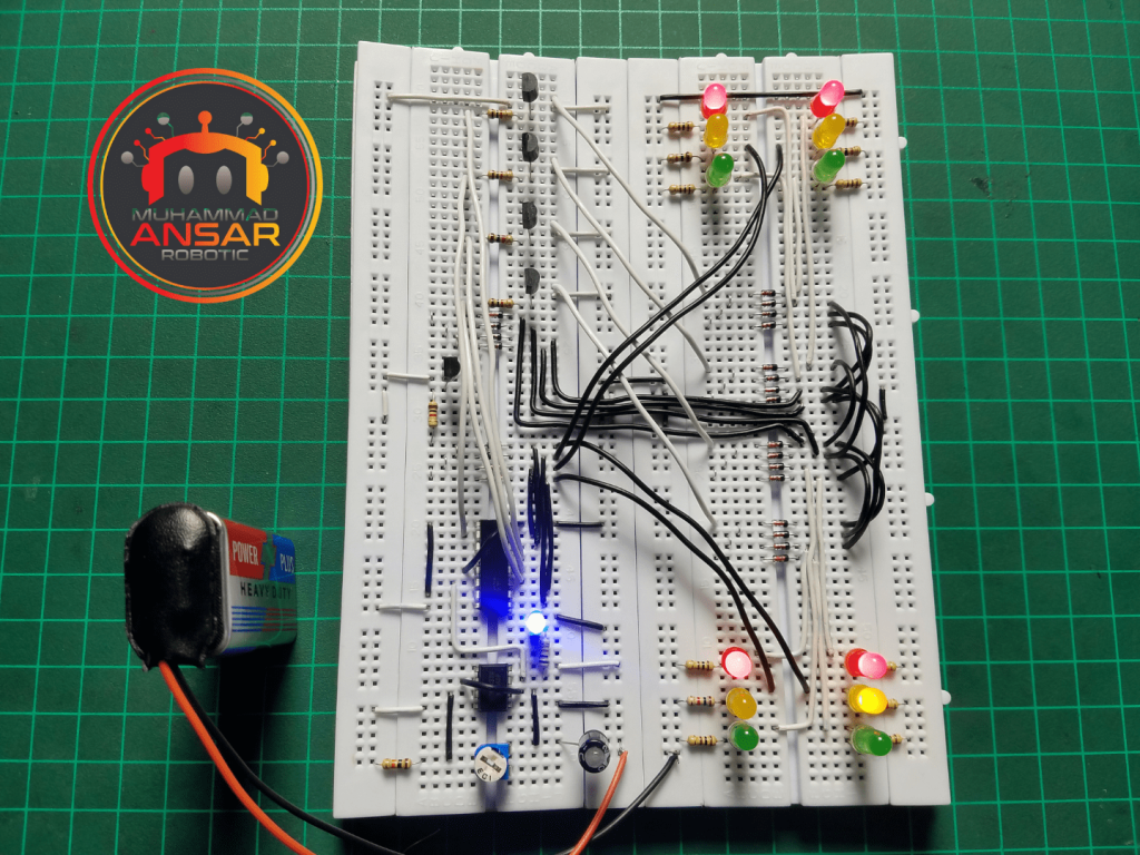 4 Way Traffic Light Control Using 555 Timer And CD4017