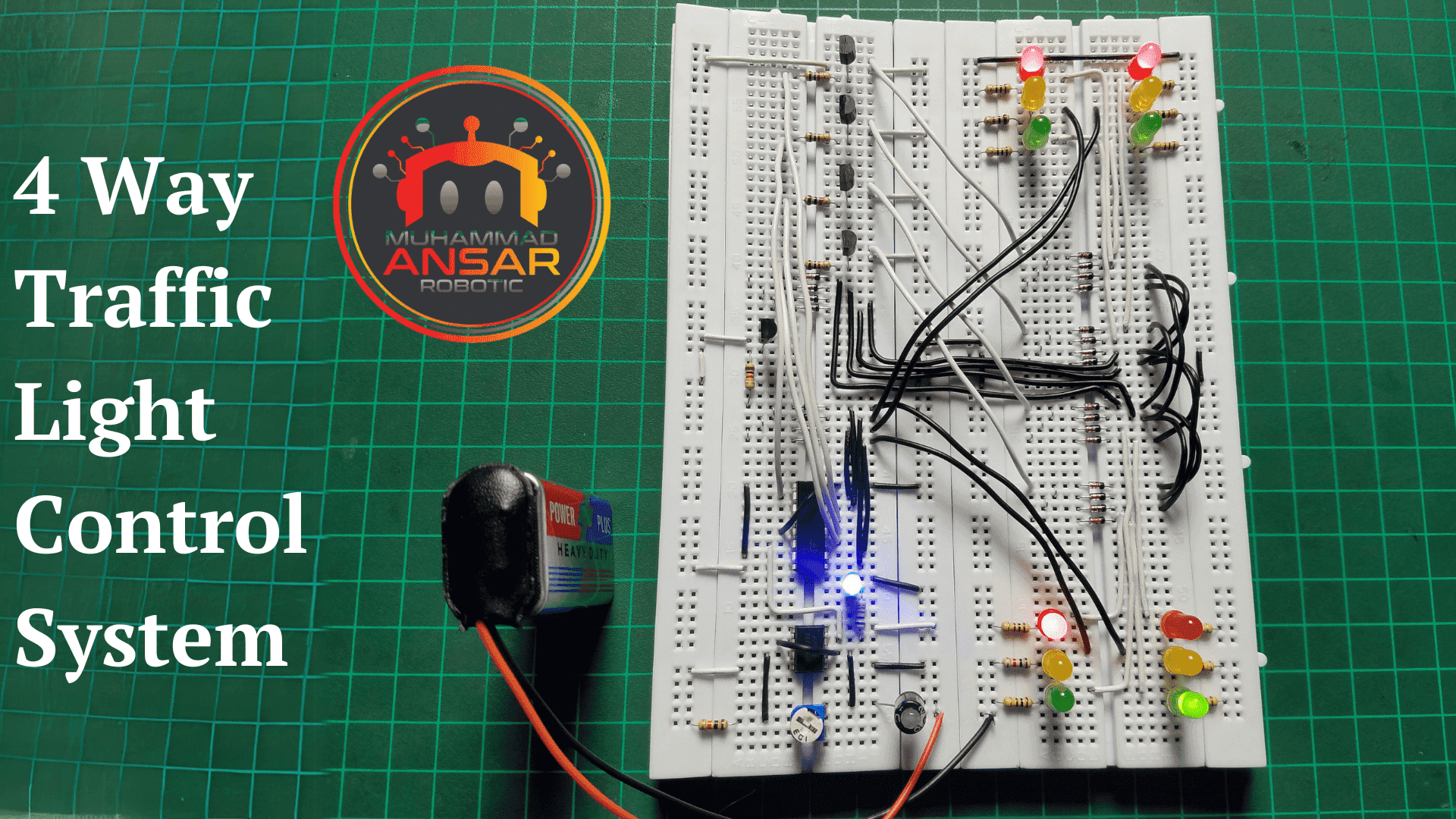 4 Way Traffic Light Control Using 555 Timer And Cd4017 Ma Robotic 6227