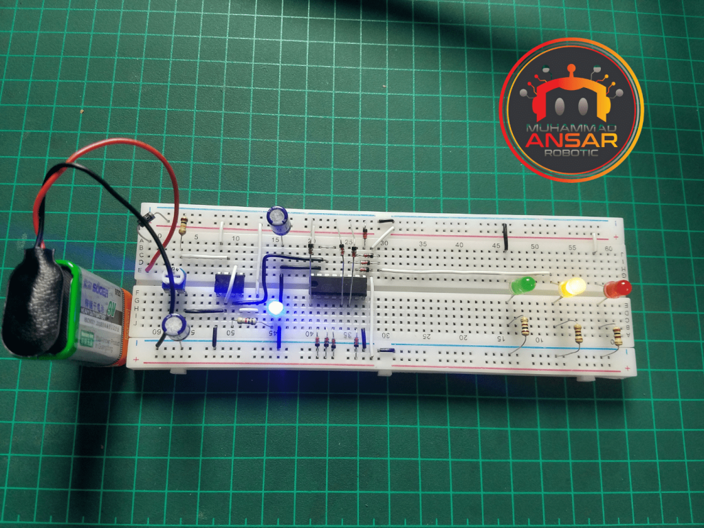 Traffic Light Signal Using 555 Timer And CD4017