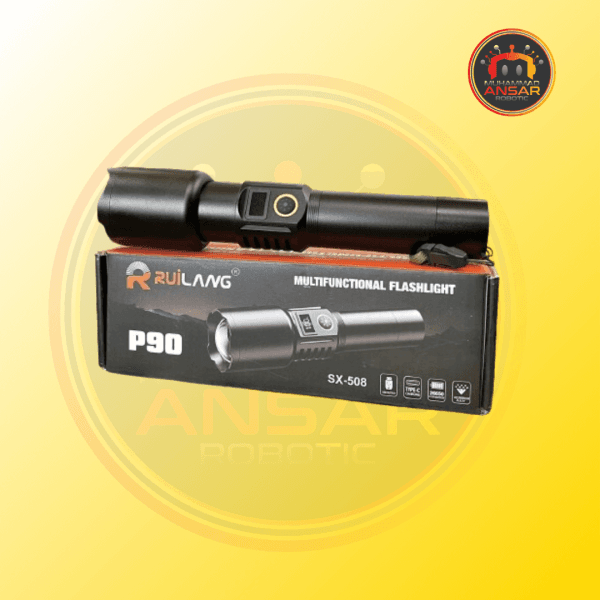 Multifunction Laser LED Tactical Flashlight RL-2210 With 1Km Range And Long Lasting Backup Torch With Power Bank 8800mAh Rechargeable